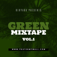 Green Mixtape CD Cover template