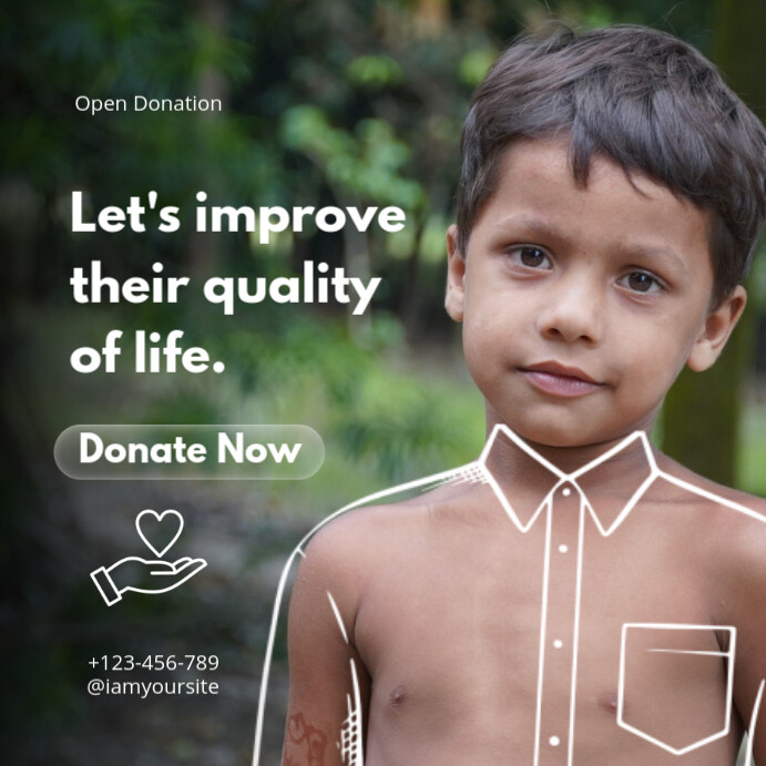 Green Modern & Minimal And White Modern Open Donation Pos Instagram template