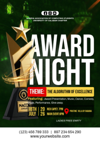 Green Modern & Minimal Award Night Event A4 template