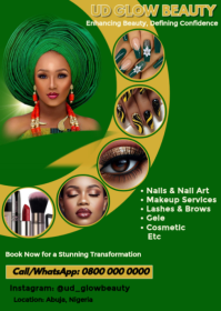 Green Modern & Minimal Beauty Services A6 template