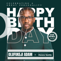 Green Modern & Minimal Birthday Celebration Logo 徽标 template