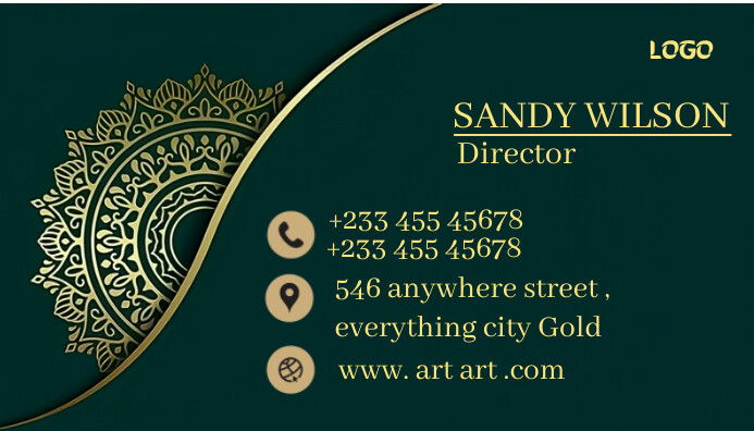 Green Modern & Minimal Business Card นามบัตร template