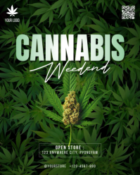 Grün Cannabis Store Opening Instagram Portrait Template