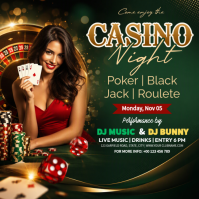 Green Casino Night Event Iphosti le-Instagram Template
