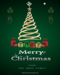 Green Modern & Minimal Christmas Tree Greeting Card Instagram Portrait template