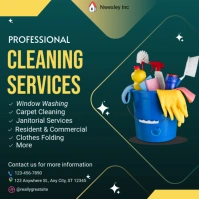 Green Modern & Minimal Cleaning Services Square (1:1) template