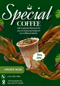 Green Coffee Promotion A3 Template