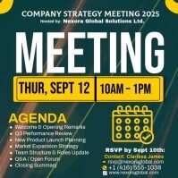 Green Modern & Minimal Corporate Company Meeting Flyer – Clean, Editable & Professional Business Squ Square (1:1) template