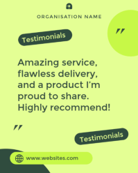 Green Customer Testimonials Instagram Portrait Template - Page 1