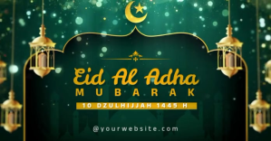 Green Eid Al Adha Celebration Ibinahaging Larawan sa Facebook Template