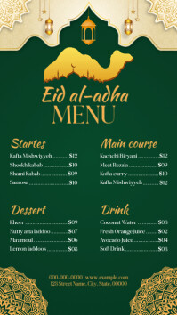 Verde Eid al-Adha Menu เรื่องราวบน Instagram Template