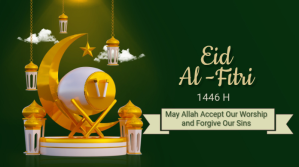 绿色 Eid al-Fitr Celebration Post sa Twitter Template