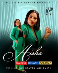 Green Modern & Minimal Elegant Belated Birthday Flyer For Women – Classy Green Outfit Theme" Instagr Instagram Portrait template