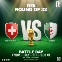 Green Modern & Minimal FIFA Match Announcement Instagram Post template