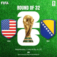 Green Modern & Minimal FIFA World Cup Match Square Video Vierkant (1:1) template