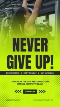 Green Modern & Minimal Fitness Motivation Reel Instagram template