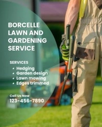Green Modern & Minimal Gardening Service Instagram Portrait template