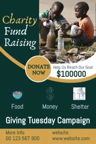 Green Modern & Minimal Giving Tuesday Banner 4' × 6' Banier 4’×6’ template