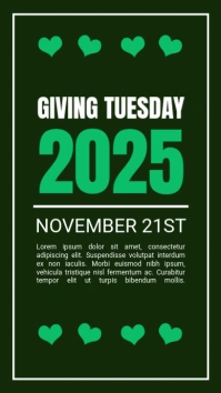 Green Modern & Minimal Giving Tuesday Tampilan Digital (9:16) template