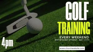 Green Modern & Minimal Golf Club Training Video Digital Display (16:9) template