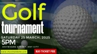 Green Modern & Minimal Golf Tournament Announcement Mobile Golf Video Digital Display (16:9) template