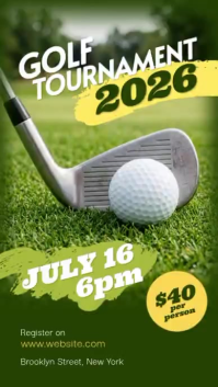 Green Modern & Minimal Golf Tournament Instagram Story Video template