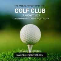 Green Modern & Minimal Golf Tryouts Instagram Post Instagram-opslag template