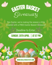 Green Modern & Minimal Green And White Illustrative Easter Basket Giveaway Instagram Post Instagram template