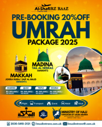 Green Modern & Minimal  Haj Or Umra Package Flyer Instagram Portrait template
