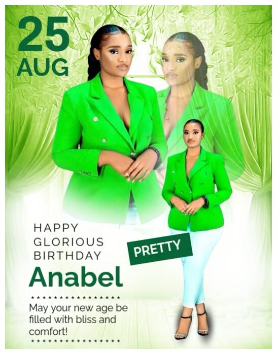 Green Modern & Minimal Happy Birthday  Instagram Portrait template