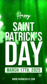 Green Modern & Minimal Happy St. Patrick's Day Reel Instagram template
