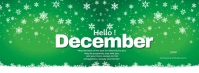 Green Modern & Minimal Hello December Best Prayer Green Bkgrnd Facebook Cover Photo template