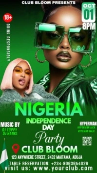 Green Modern & Minimal Independence Day Party Nigeria Instagram Story template