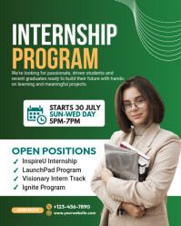 Green Modern & Minimal Internship Program Poster Design Instagram Portrait template