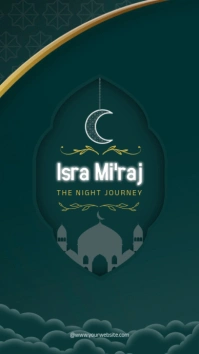 Green Modern & Minimal Isra Miraj  Facebook Story template