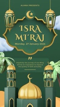 Vert Green Modern & Minimal Isra Miraj Instagram Reel Instagram-Reel Template