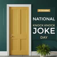 Vert National Knock Knock Joke Day Instagram-Beitrag Template