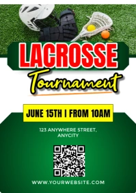 Green Modern & Minimal Lacrosse Tournament A1 template