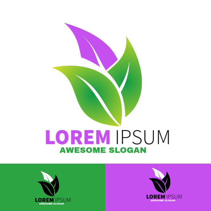Green Modern & Minimal Leaf Logo Design Logo Template | PosterMyWall