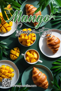 Green Modern & Minimal Mango Season Delight  Poster template