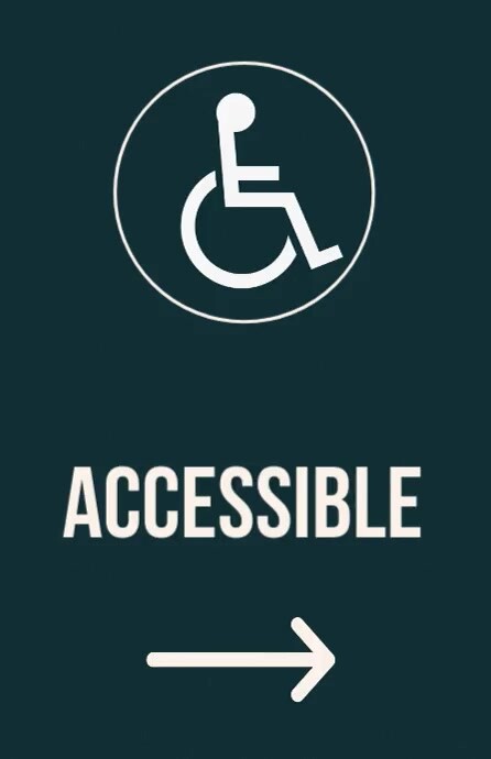 Green Modern & Minimal Modern Accessibility Wayfinding Sign Tabloid template