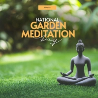 Green Modern & Minimal National Garden Meditation Day Instagram Post Instagram-Beitrag template