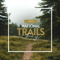 Green Modern & Minimal National Trails Day Instagram Post Iphosti le-Instagram template