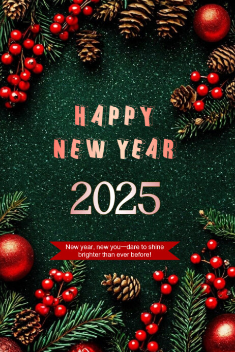 Green Modern & Minimal New Year Poster Template | PosterMyWall