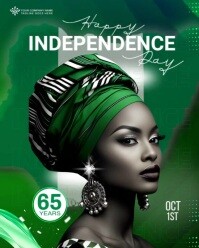 สีเขียว Independence Day Celebration Instagram Portrait Template