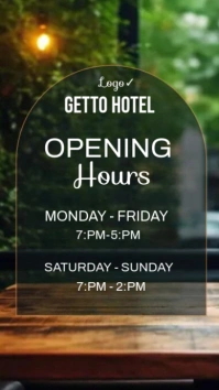 Green Modern & Minimal Opening Hours Digital Display (9:16) template