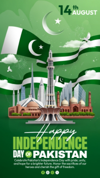 Green Pakistan Independence Day Instagram Story Template