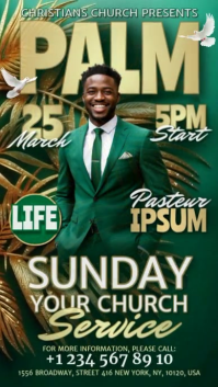 Green Modern & Minimal Palm Sunday Church Service Instagram Story Video Indaba yaku-Instagram template