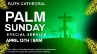 Green Modern & Minimal Palm Sunday Service Video Digital Display (16:9) template