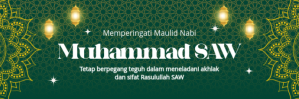 Green Modern & Minimal  Peringatan Maulid Nabi Muhammad Saw Header Email template